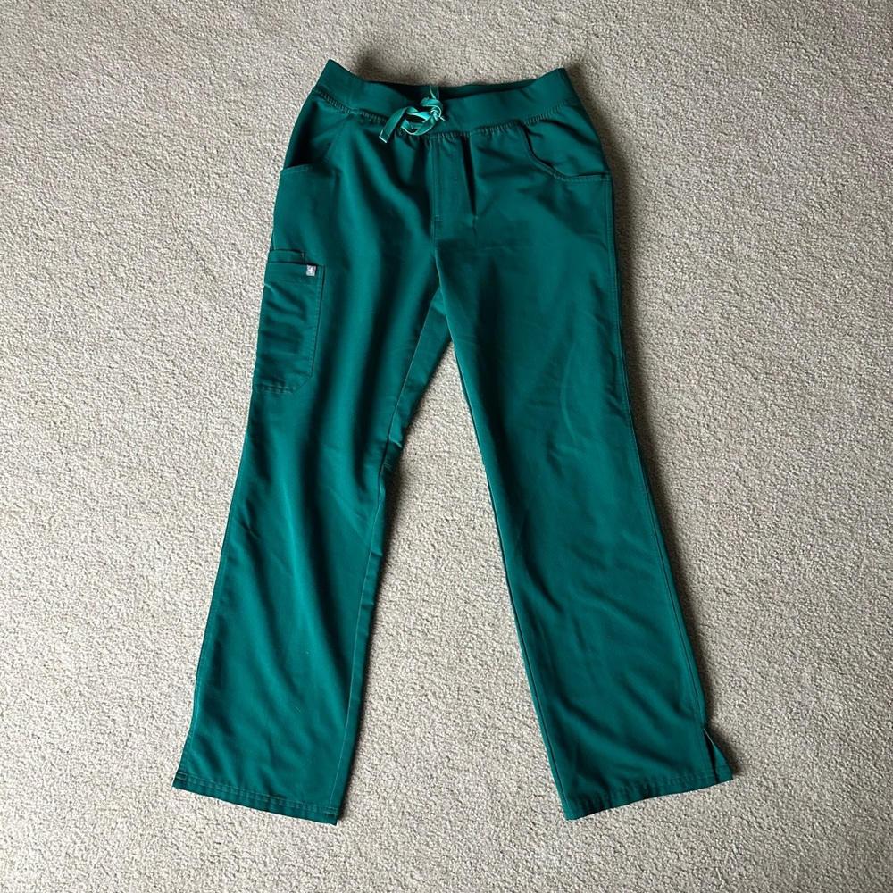 Figs Hunter Green Kade Cargo Scrub Pants